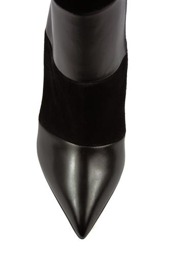High Heels Ankle Boot Black Suede Leather