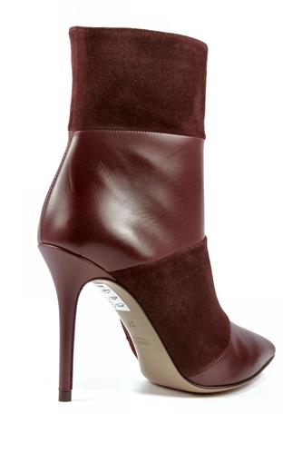 High Heels Ankle Boot Bordeaux Suede Leather