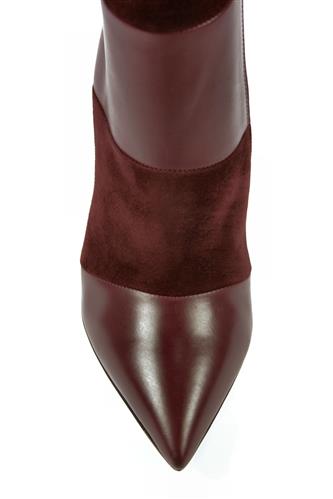 High Heels Ankle Boot Bordeaux Suede Leather