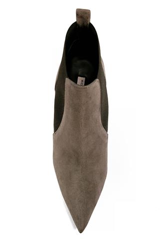 Ankle Boots High Heel Grey Suede Elastic