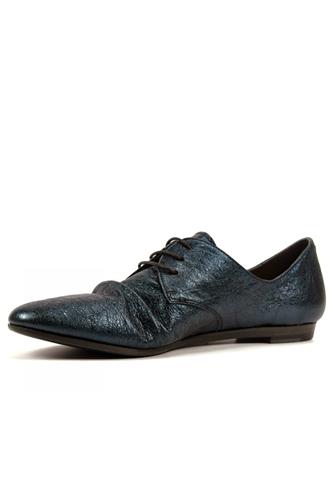 Lesly Laces Blue Carem Laminated Leather
