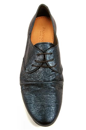 Lesly Laces Blue Carem Laminated Leather