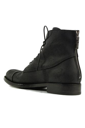 Botin Biker Black Oiled Suede