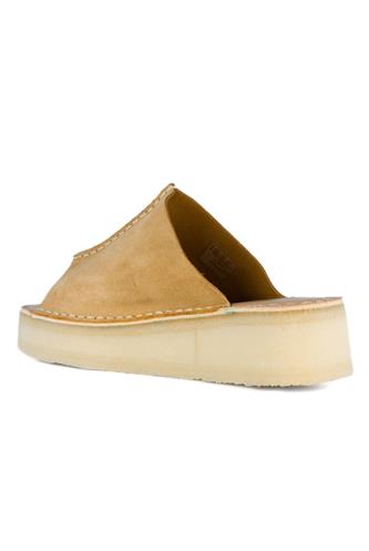 Wedge Slide Mid Tan Suede