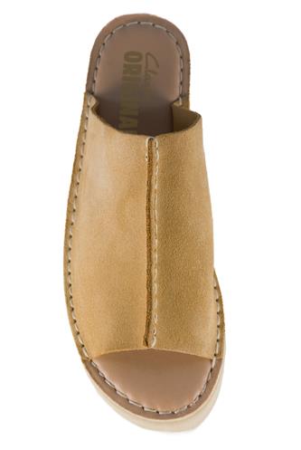 Wedge Slide Pelle Scamosciata Marrone Chiaro