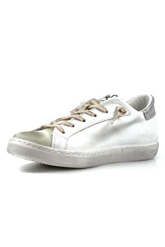 2SD White Leather Silver Laminate Gold Glitter