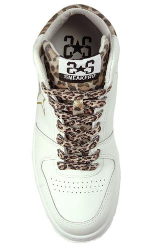 2SD King High White Leather Leopard Laminated Cloth