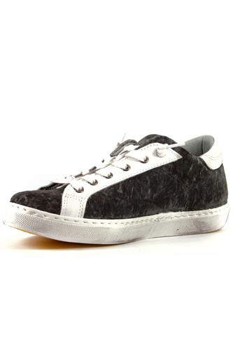 2SD Grey Anthracite Velvet White Leather