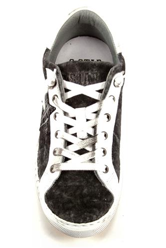 2SD Grey Anthracite Velvet White Leather