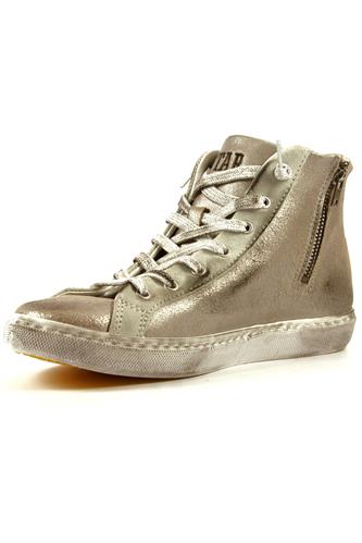 2SD Silver Laminated Leather White Beige Suede