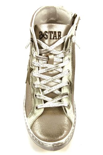 2SD Silver Laminated Leather White Beige Suede