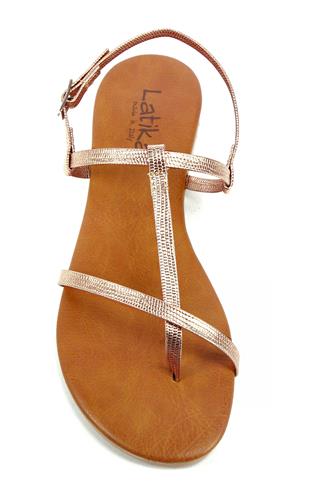 Sandal Pink Powder Laminated Leather