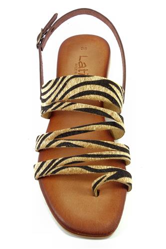 Sandal Zebra Pony Skin Leather