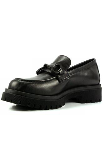 Mocassino Pelle Nera Con Accessorio
