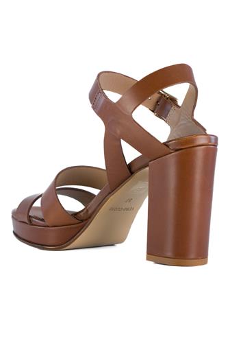 Sandal Plateau Brown Leather