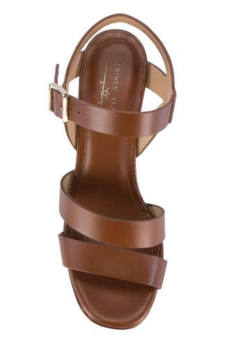 Sandal Plateau Brown Leather