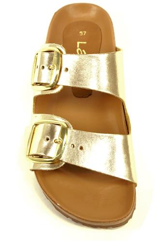 Fussbett Sandal Platinum Laminated Leather