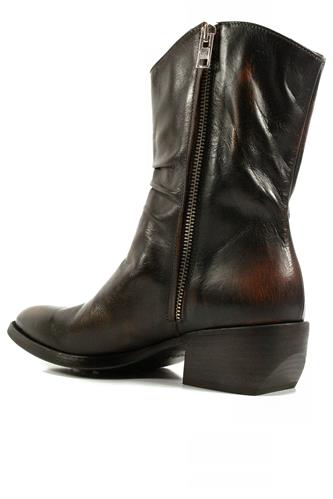 Texan Boots Black Brown Buffalo