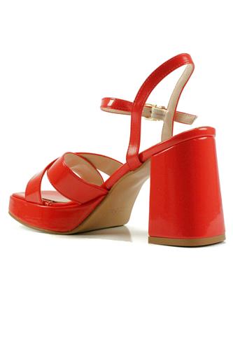 Plateau Sandal Orange Patent Leather