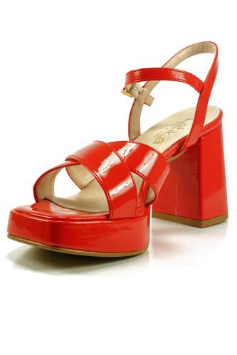Plateau Sandal Orange Patent Leather