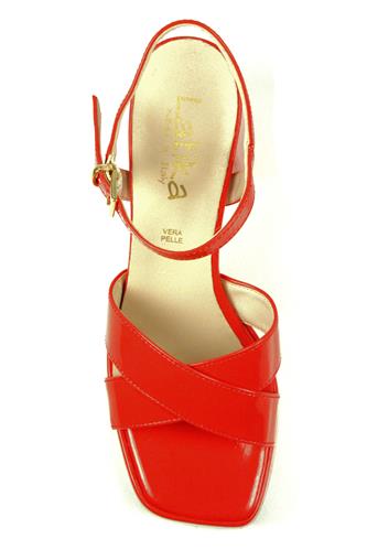 Plateau Sandal Orange Patent Leather