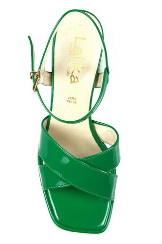 Plateau Sandal Green Patent Leather