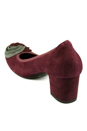 Ballerina Bordeaux Gray Suede