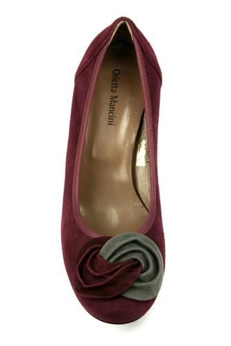 Ballerina Bordeaux Gray Suede