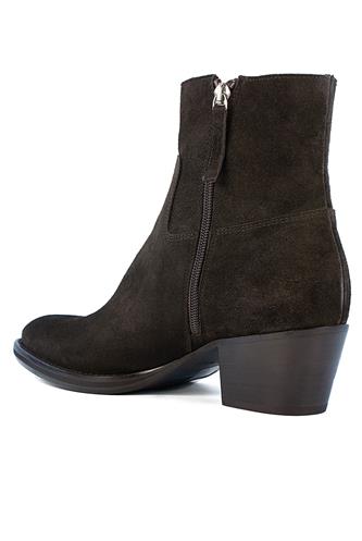 Peach Brown Velour Suede Double Zip