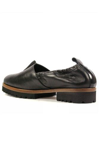 Moccasin Elastic Profile Black Leather Naplak