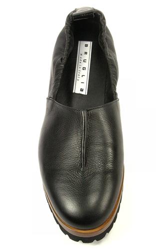 Moccasin Elastic Profile Black Leather Naplak