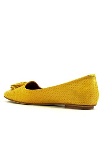 Glove Yellow Gorse Woven Leather Tassels