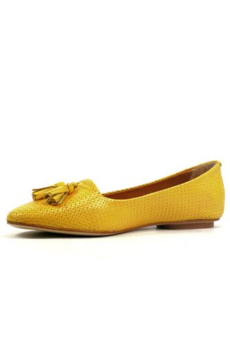 Glove Yellow Gorse Woven Leather Tassels
