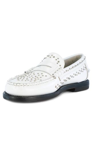 Dan Studs White Leather Studs