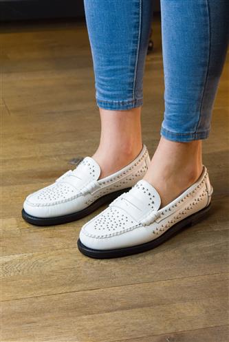 Dan Studs White Leather Studs