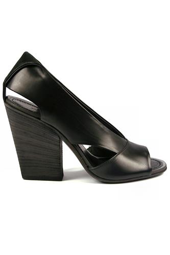 PANTANETTILumia Open Toe Black Leather