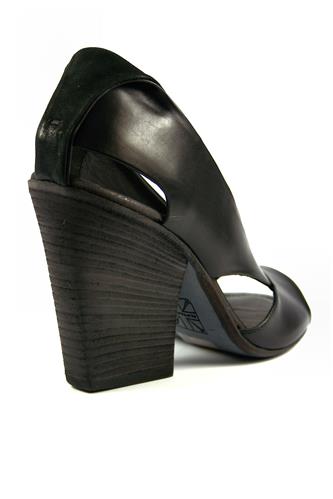 Lumia Open Toe Black Leather