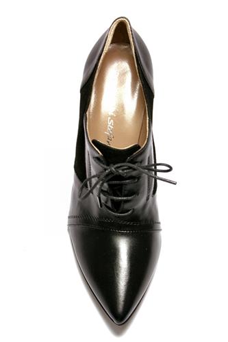 Ankle Boots Black Leather and Suede