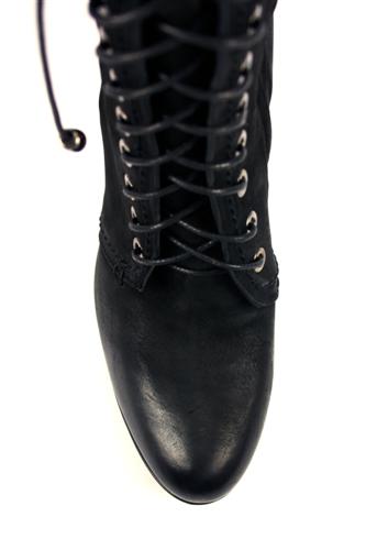 Booties Lace-Up Black Nabuk