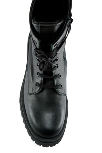Amphibian Black Leather Rubber Outsole
