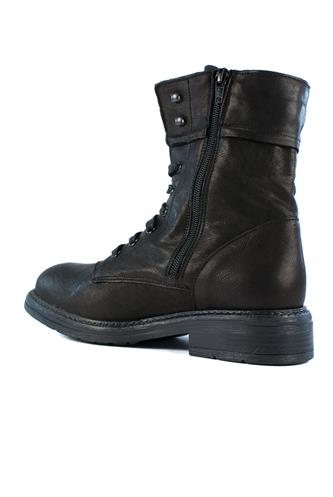 Amphibian Biker Black Leather Lateral Zip