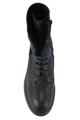 Amphibian Biker Black Leather Lateral Zip