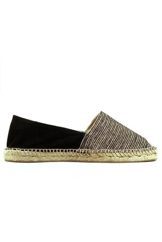 ESPADRILLESAlpargata Black Suede Lurex Canvas