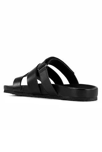 Fusbet Open Sandal Black Leather