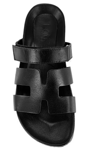 Fusbet Open Sandal Black Leather