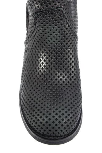 Asport Black Perforated Leather
