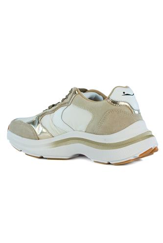 Charlotte White Beige Nylon Suede Leather