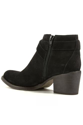 Low Buckle Boot Black Milano Suede