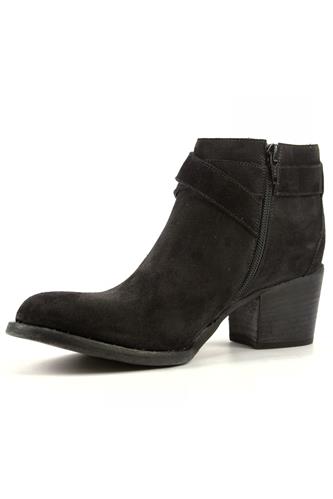 Low Buckle Boot Black Milano Suede