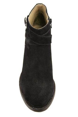 Low Buckle Boot Black Milano Suede
